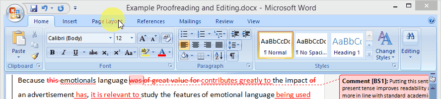 word for mac 2013 all markup crossout deleted words